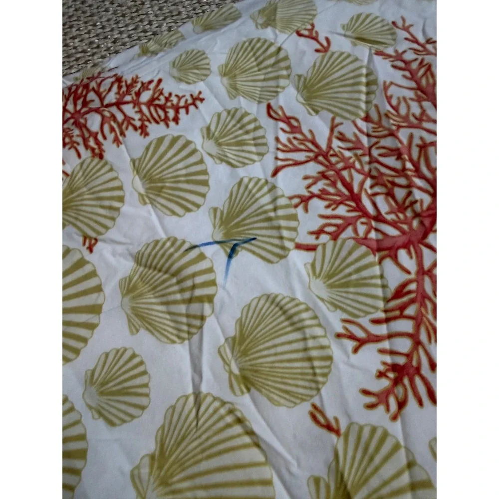 Pottery Barn Organic Cotton Duvet Cover Set Coastal Coral reef Seashell king